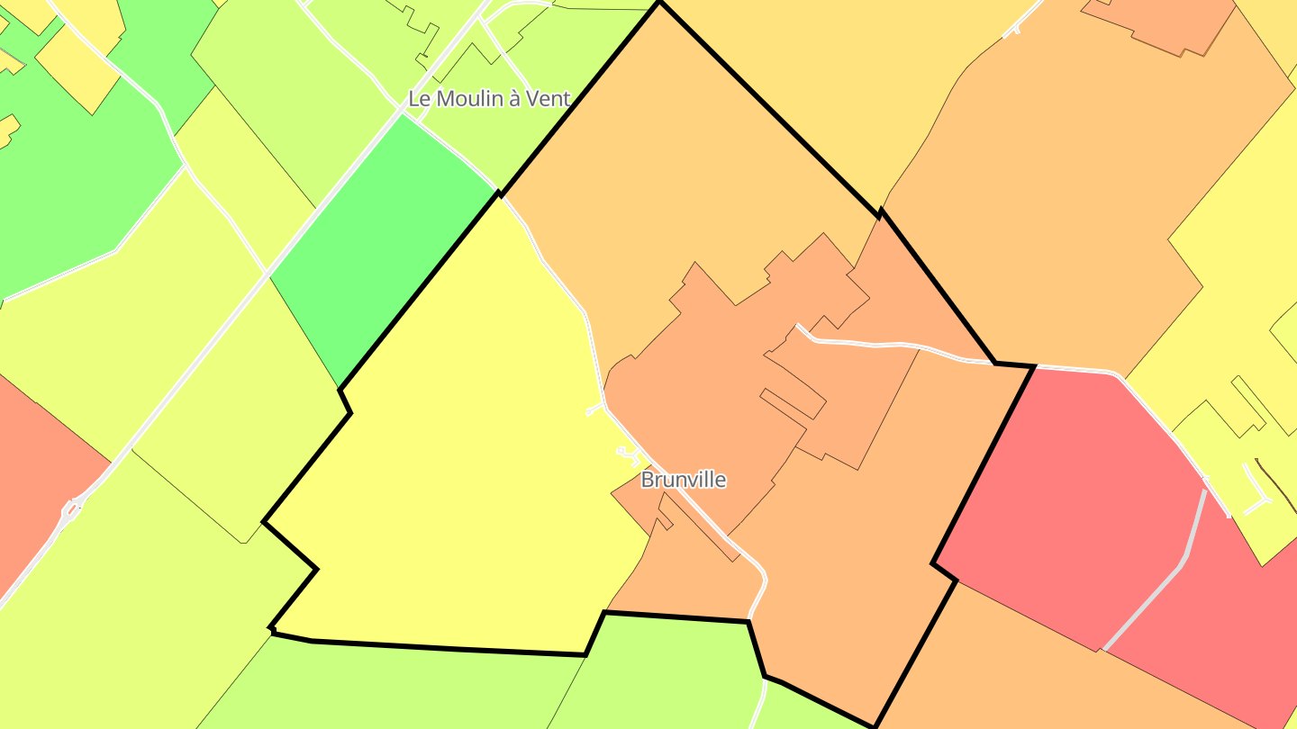 Carte des prix de l'immobilier Brunville