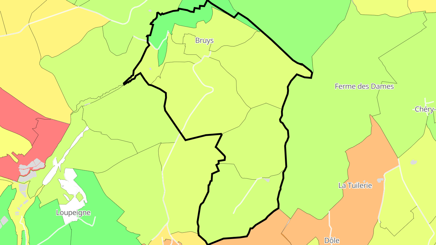 Carte des prix de l'immobilier Bruys