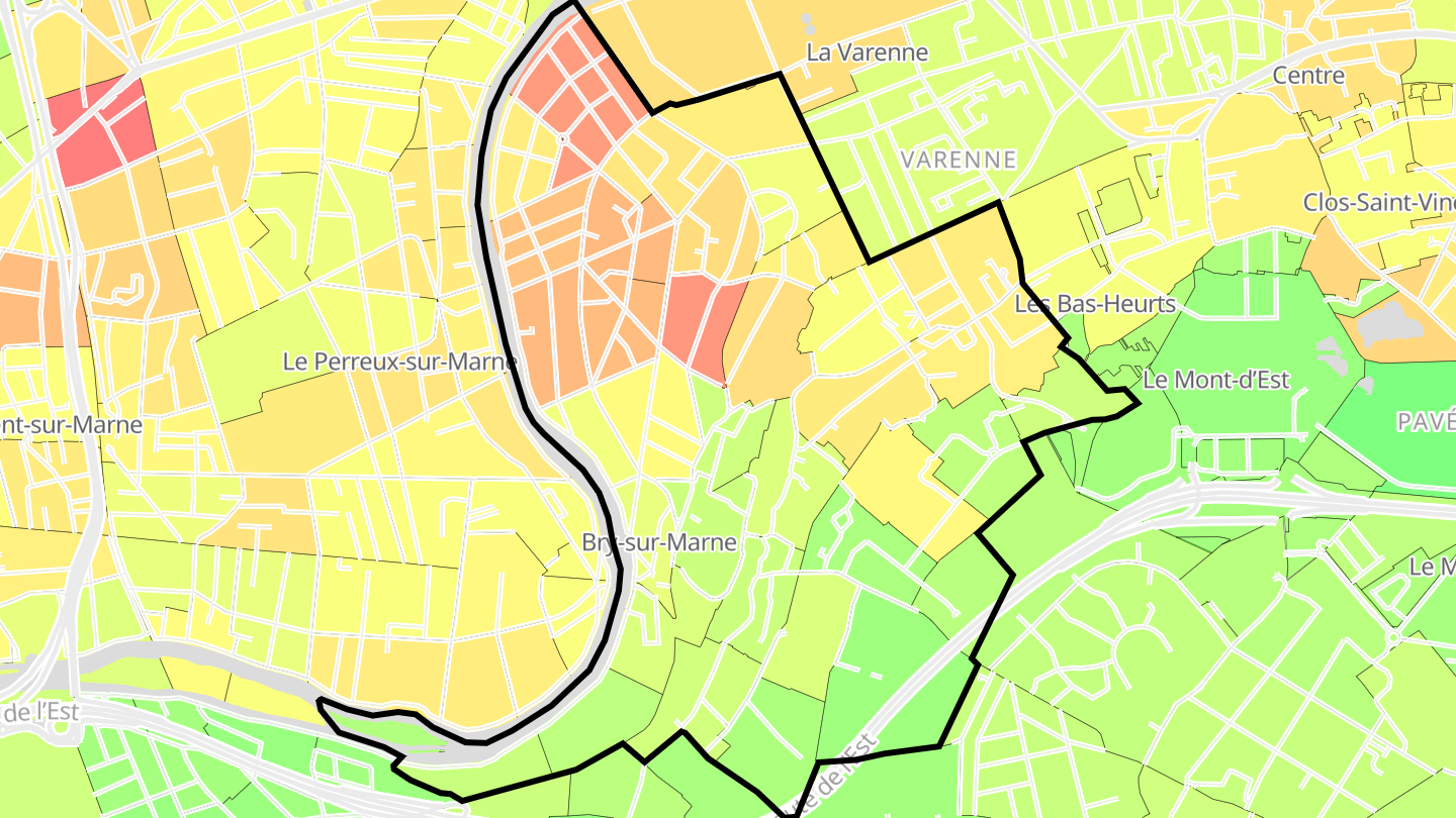 Carte des prix de l'immobilier Bry-sur-Marne