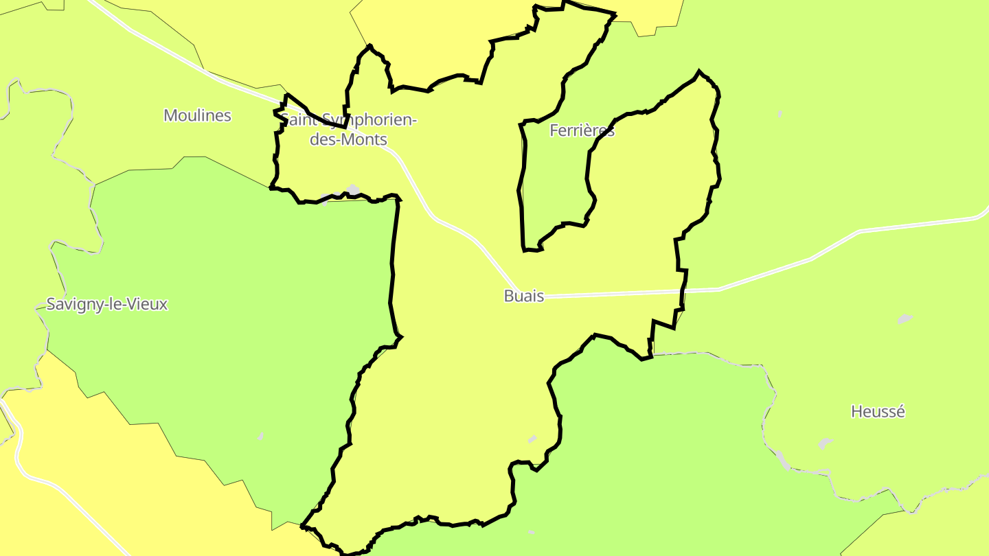Carte des prix de l'immobilier Buais-Les-Monts