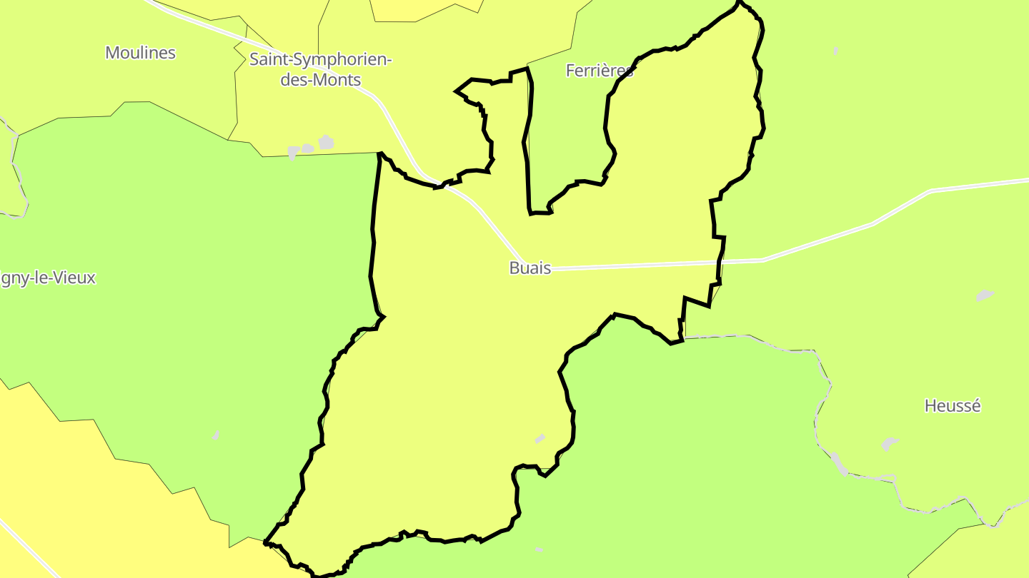 Carte des prix de l'immobilier Buais