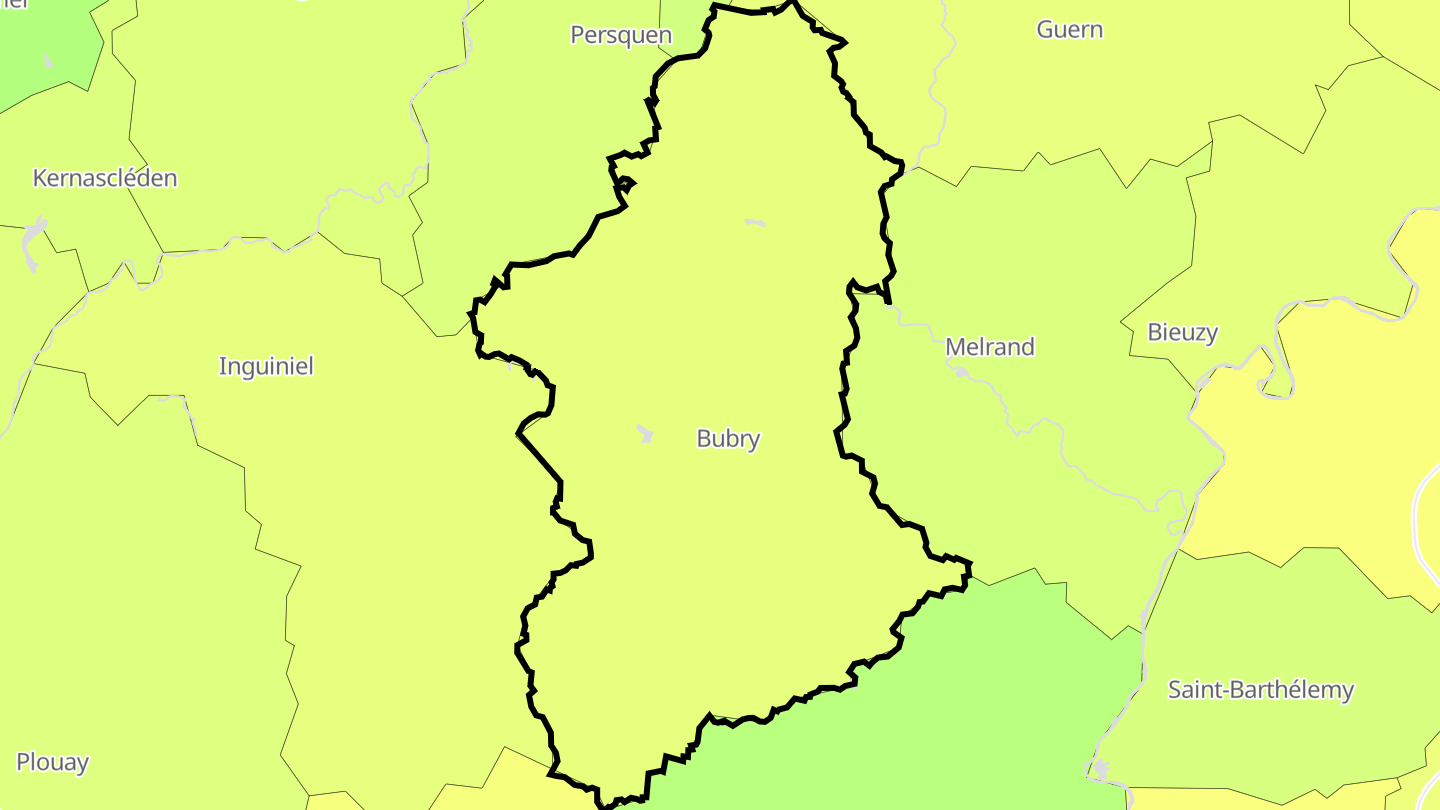 Carte des prix de l'immobilier Bubry
