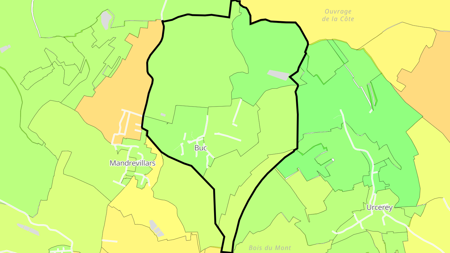 Carte des prix de l'immobilier Buc
