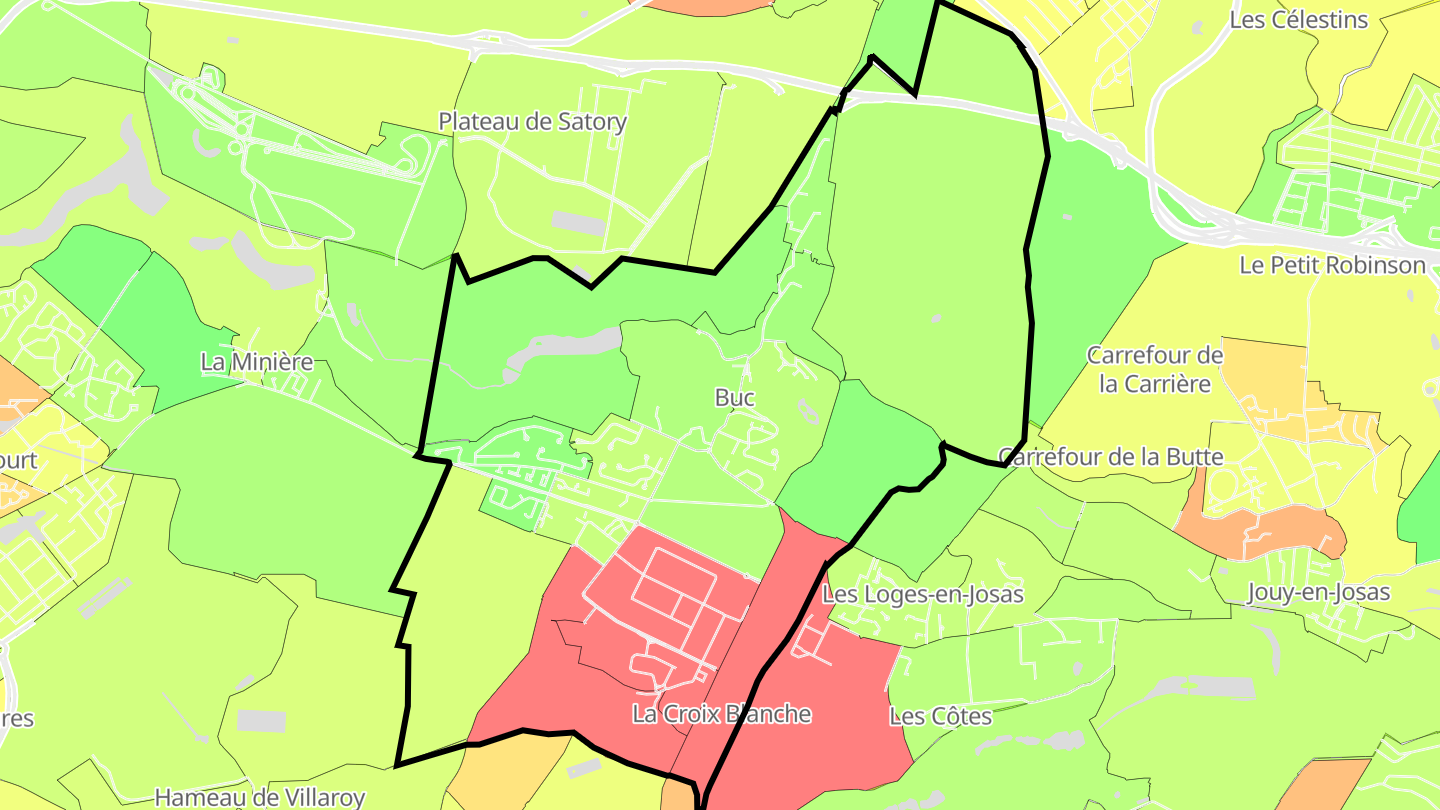 Carte des prix de l'immobilier Buc
