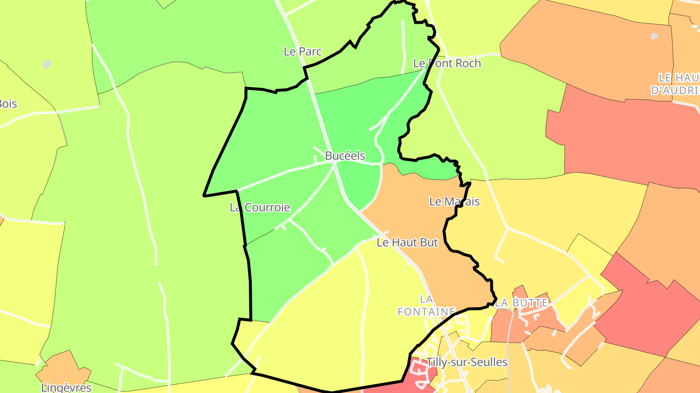 Carte des prix de l'immobilier Bucéels