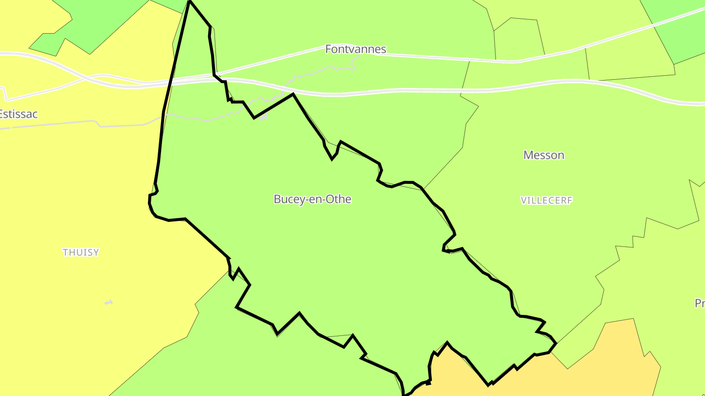 Carte des prix de l'immobilier Bucey-en-Othe