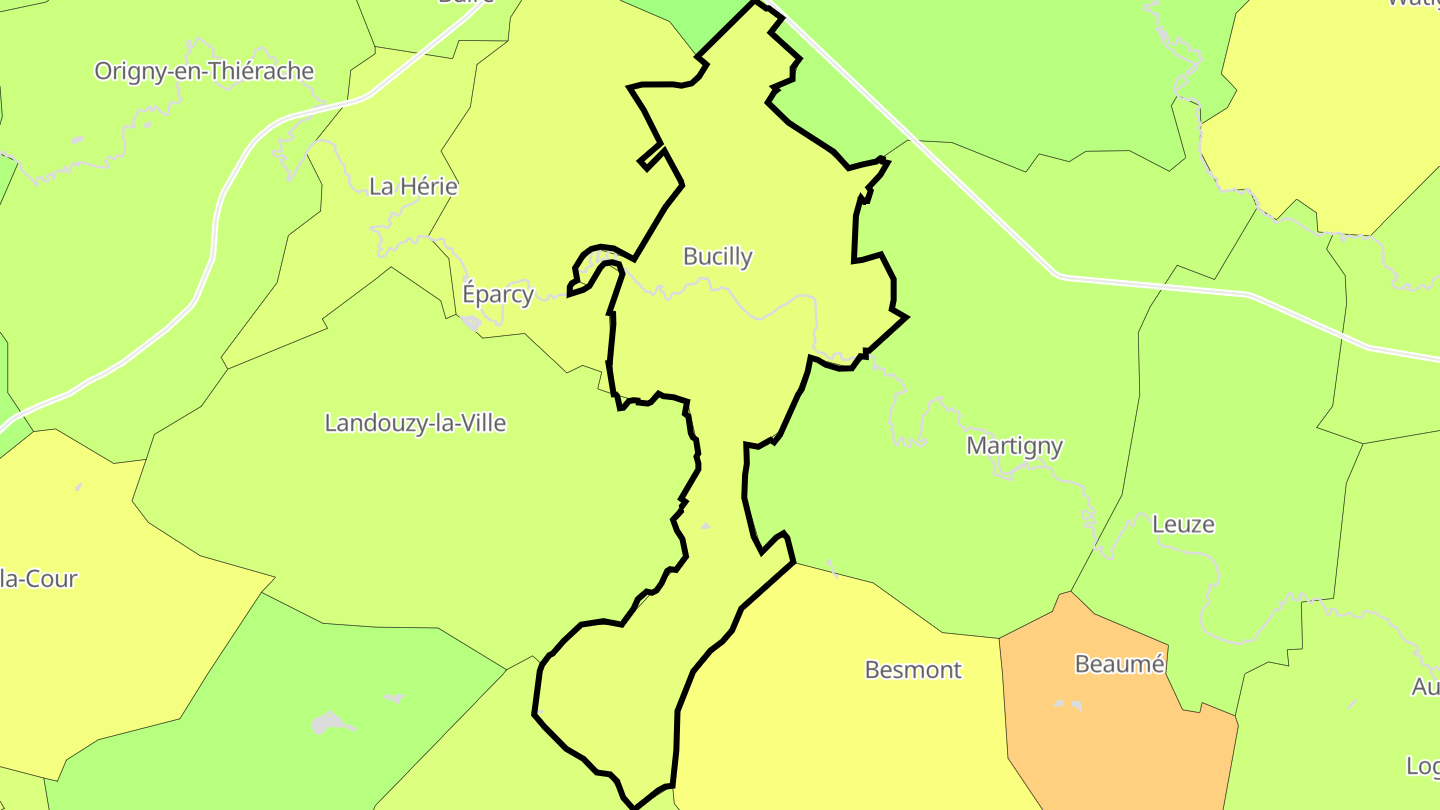 Carte des prix de l'immobilier Bucilly