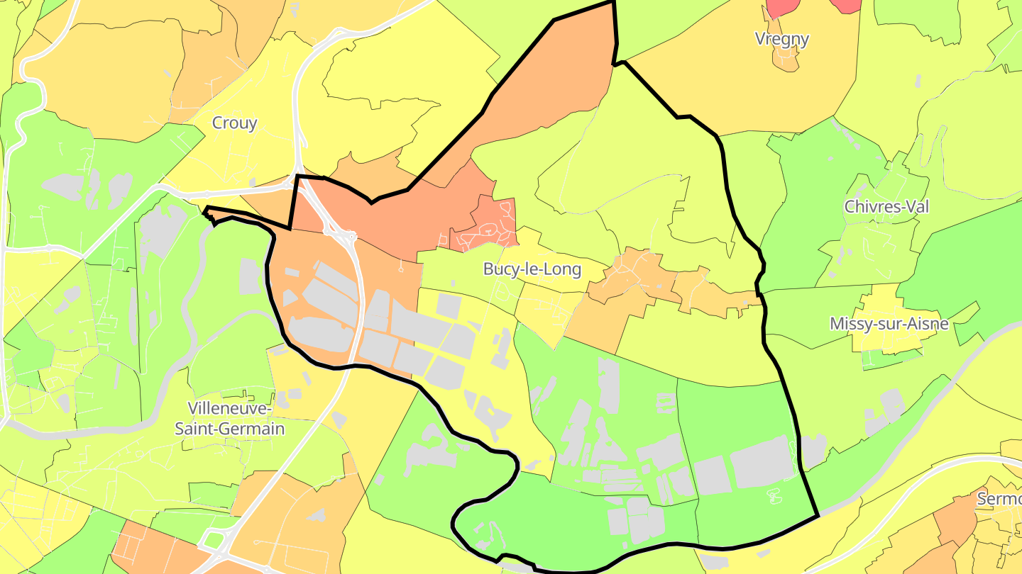 Carte des prix de l'immobilier Bucy-le-Long