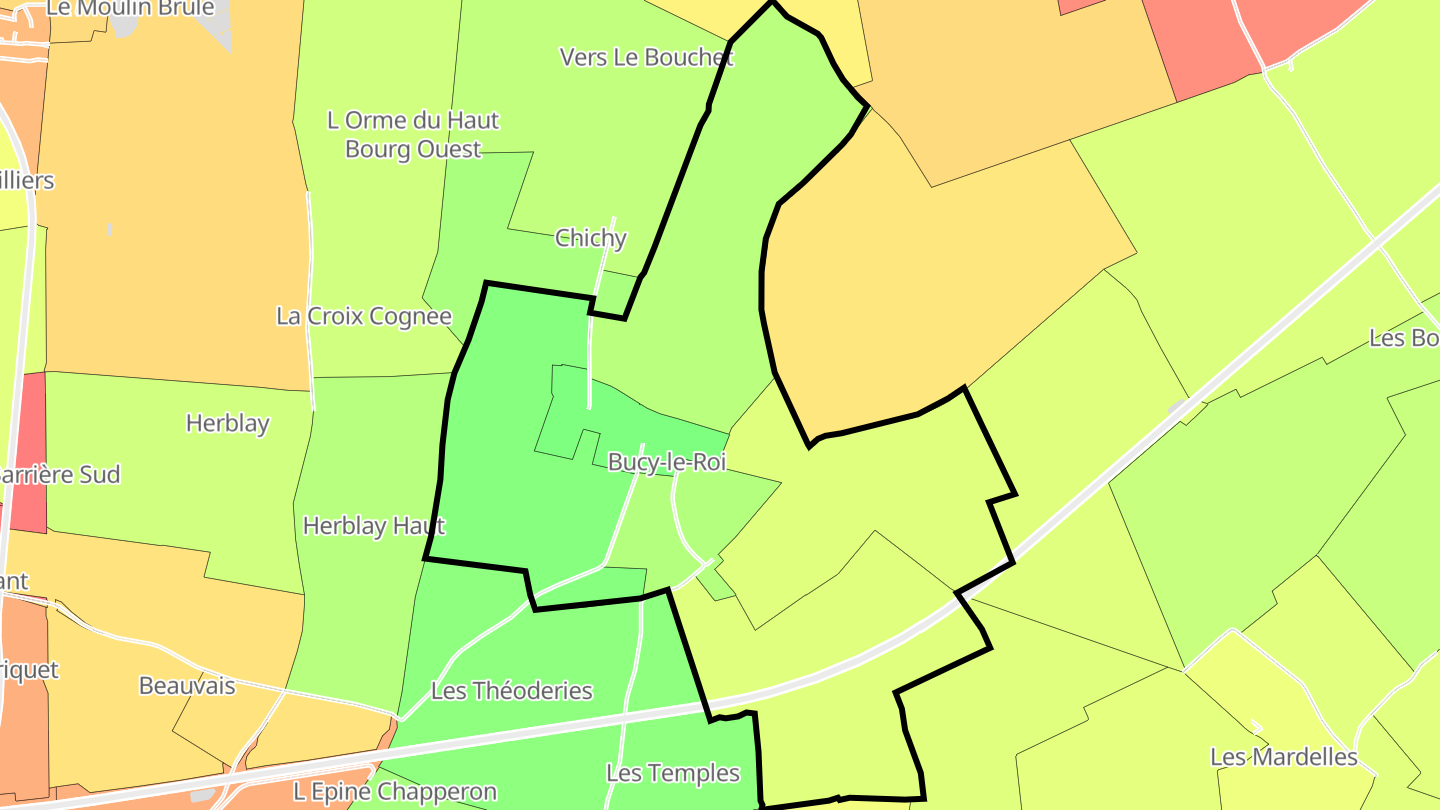 Carte des prix de l'immobilier Bucy-le-Roi