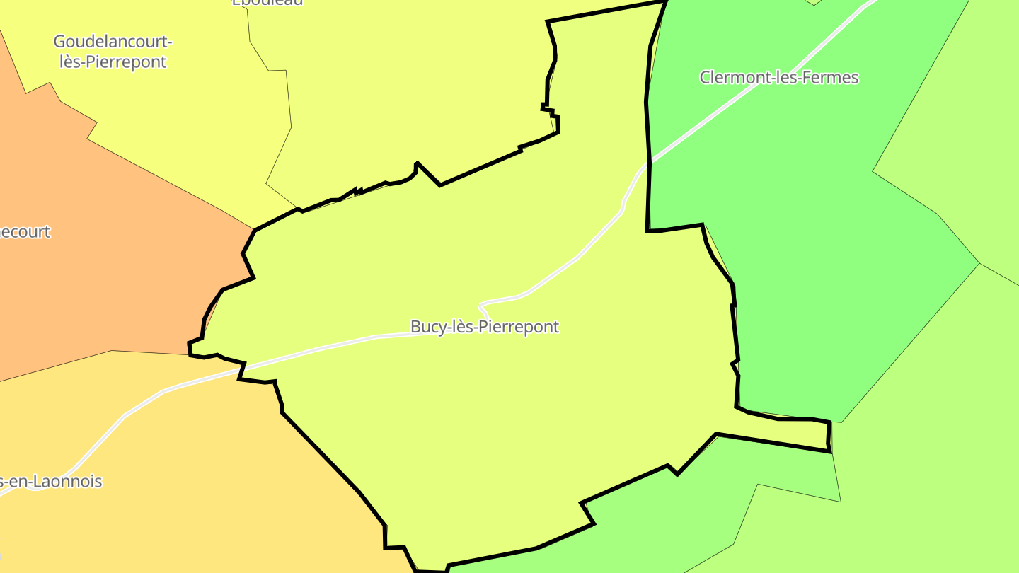 Carte des prix de l'immobilier Bucy-lès-Pierrepont