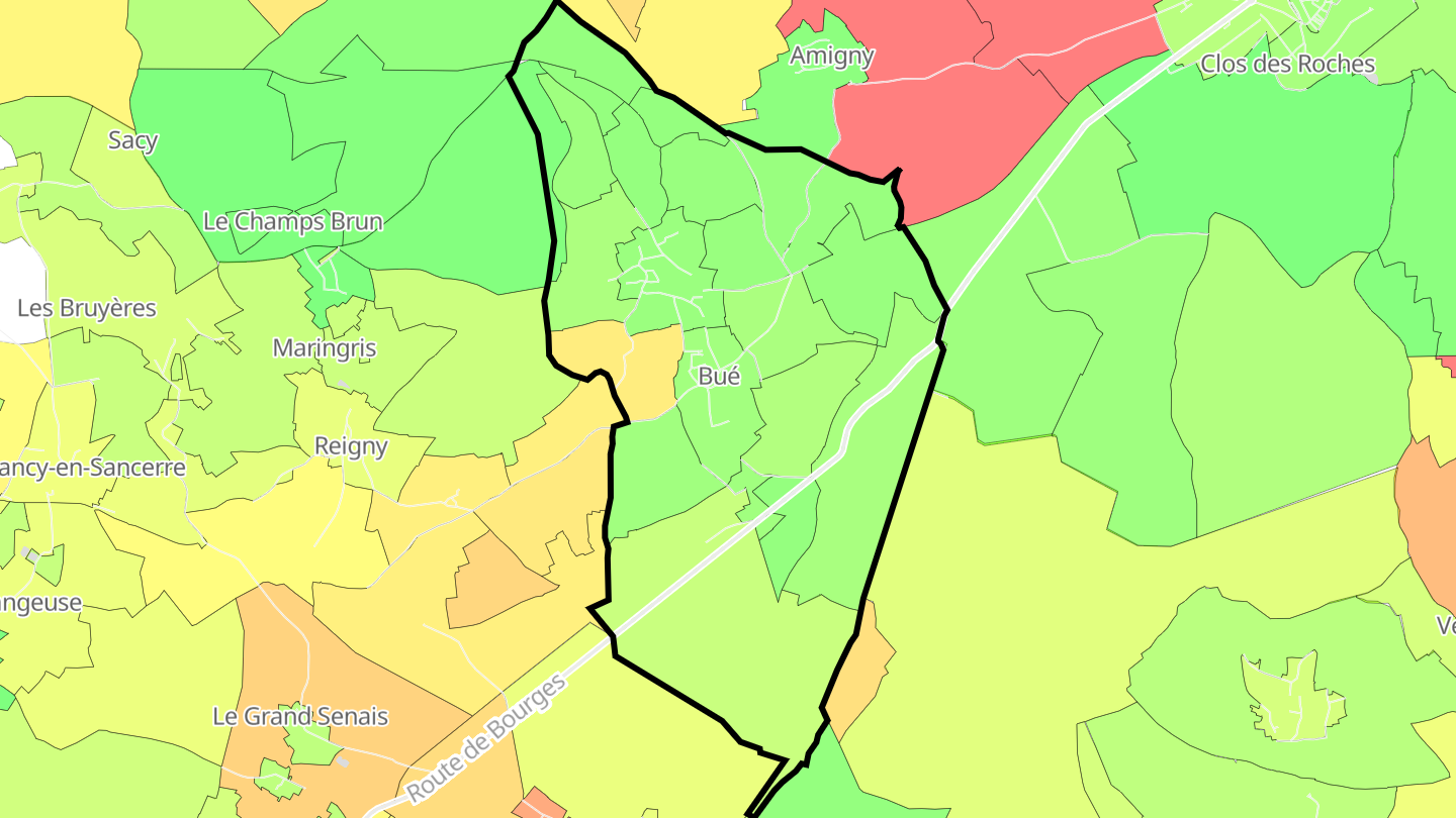 Carte des prix de l'immobilier Bué