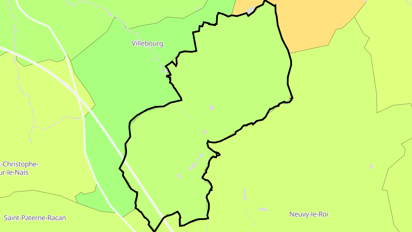 Carte des prix de l'immobilier Bueil-en-Touraine