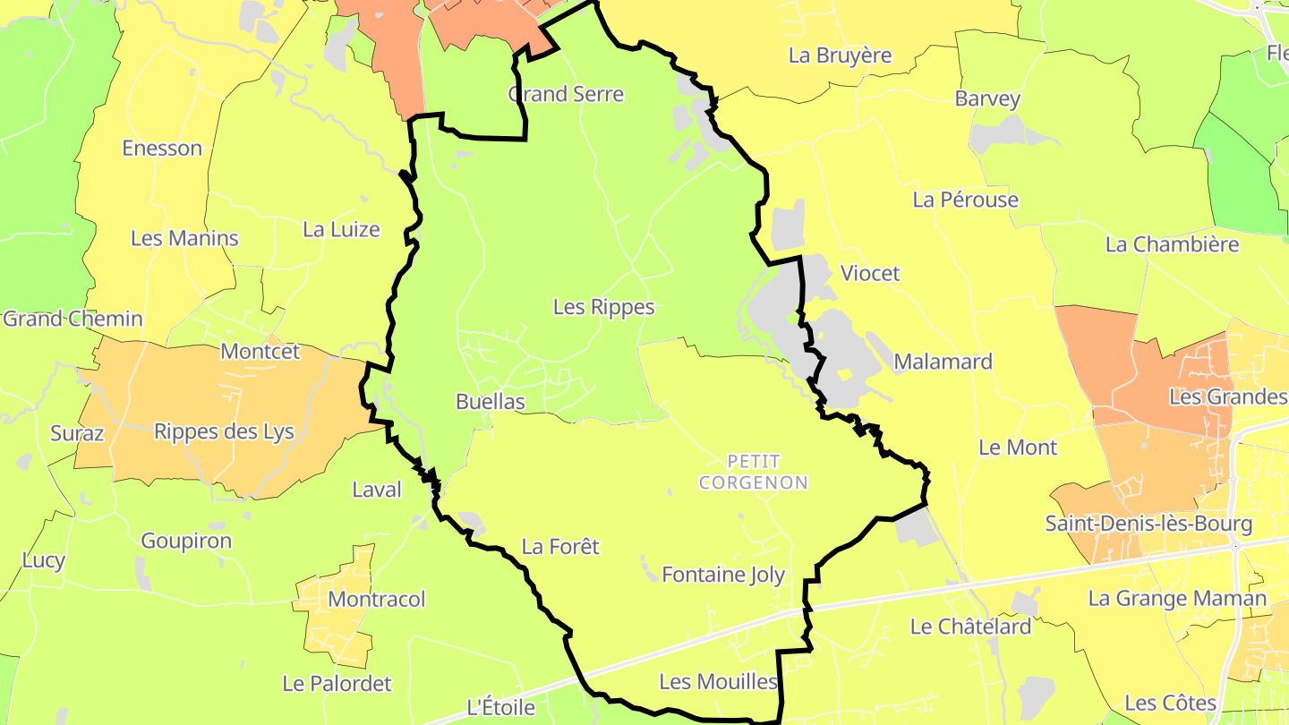 Carte des prix de l'immobilier Buellas