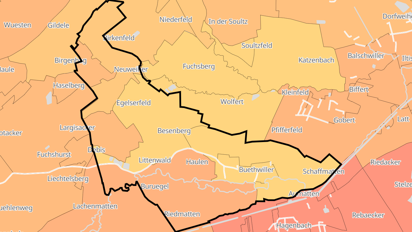 Carte des prix de l'immobilier Buethwiller