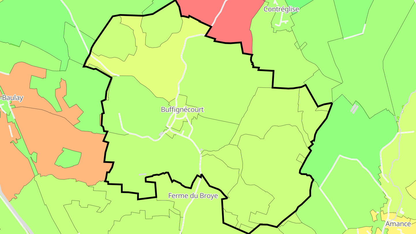 Carte des prix de l'immobilier Buffignécourt