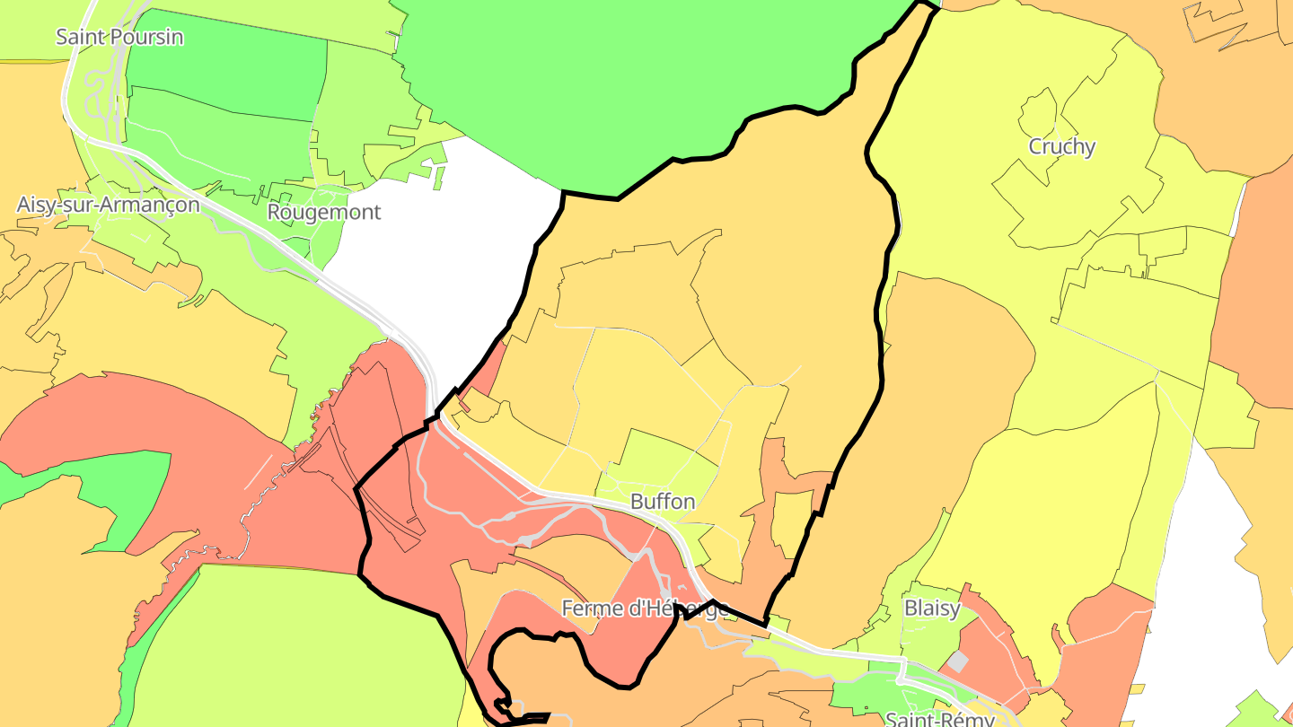 Carte des prix de l'immobilier Buffon