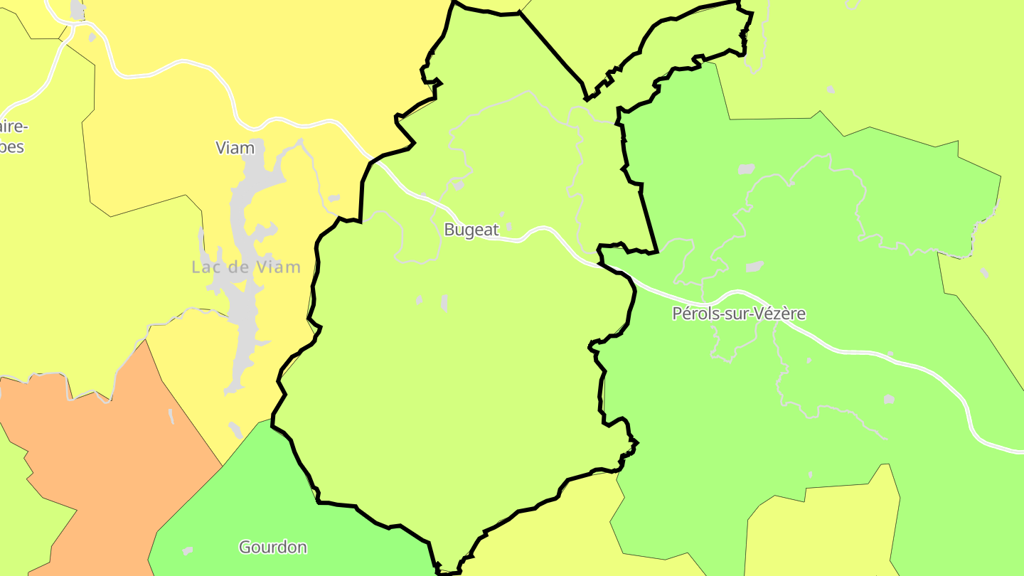 Carte des prix de l'immobilier Bugeat