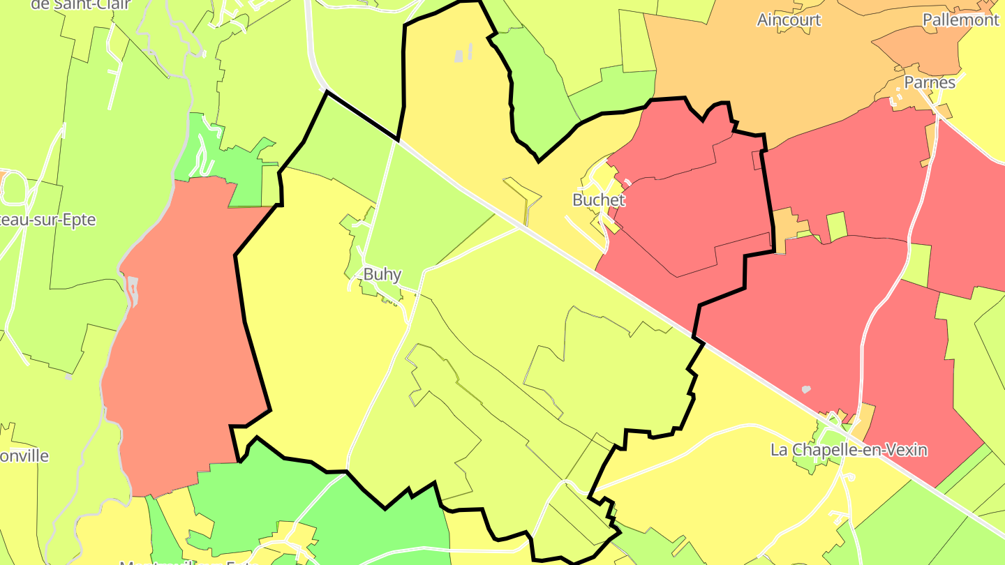 Carte des prix de l'immobilier Buhy