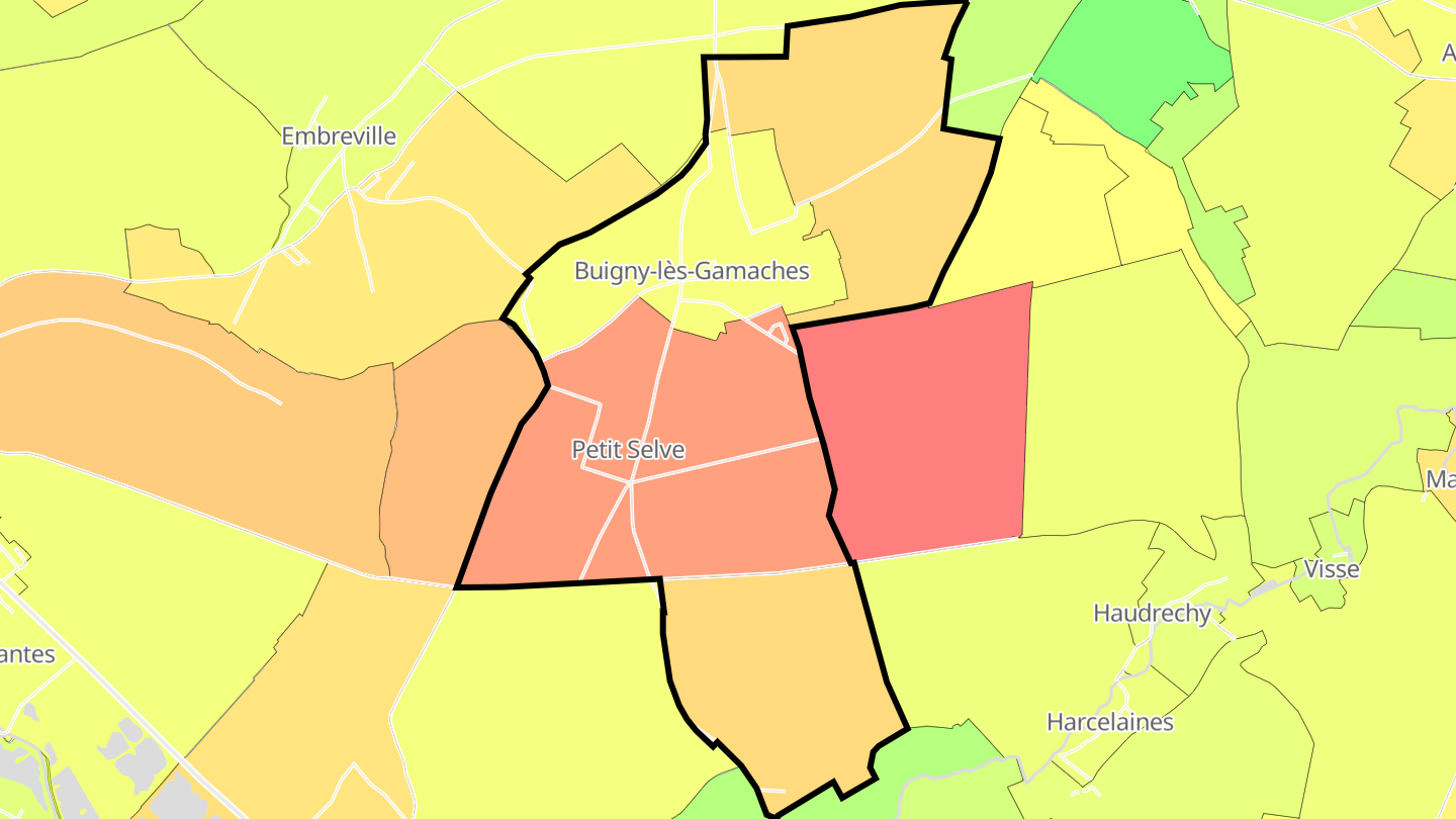 Carte des prix de l'immobilier Buigny-lès-Gamaches