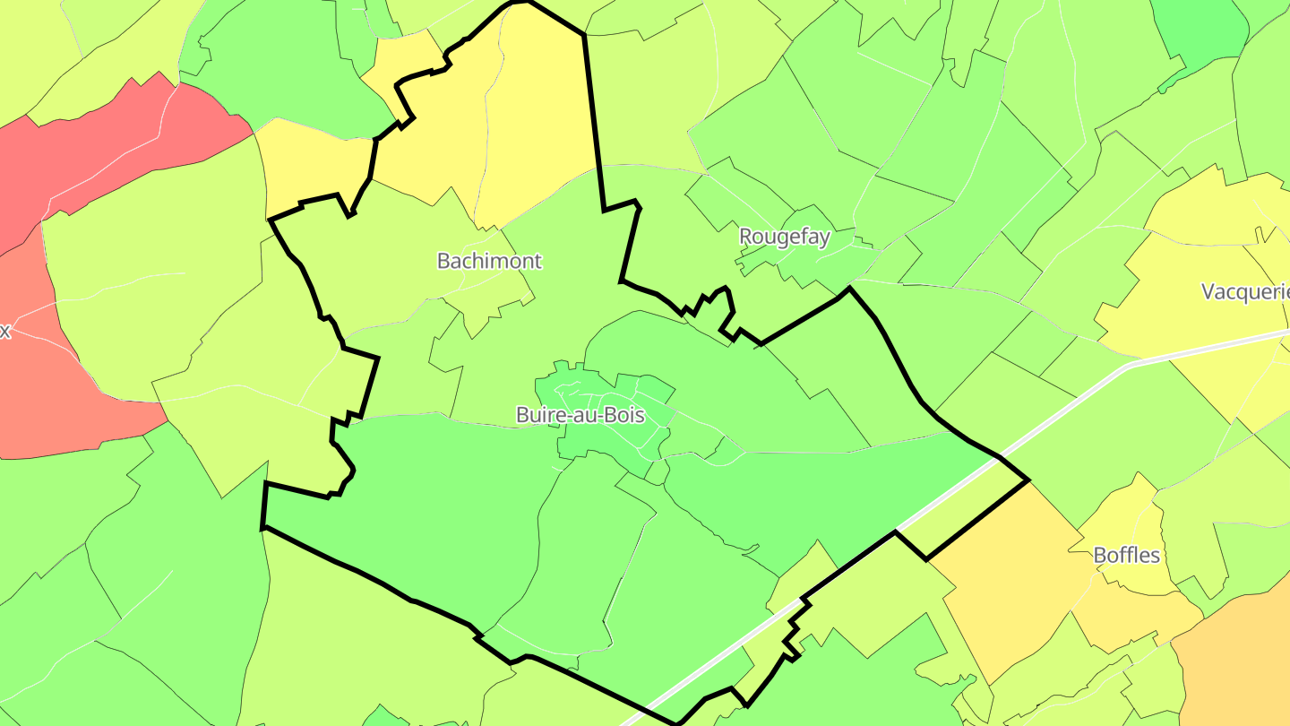 Carte des prix de l'immobilier Buire-au-Bois