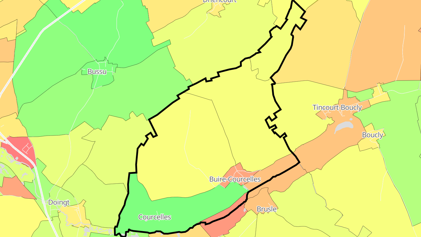 Carte des prix de l'immobilier Buire-Courcelles