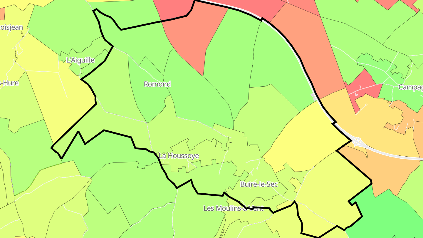 Carte des prix de l'immobilier Buire-le-Sec