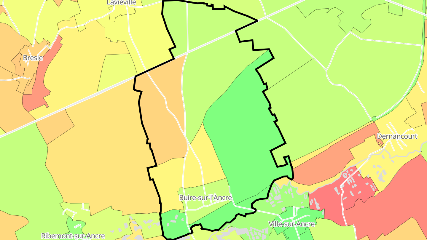 Carte des prix de l'immobilier Buire-sur-l'Ancre