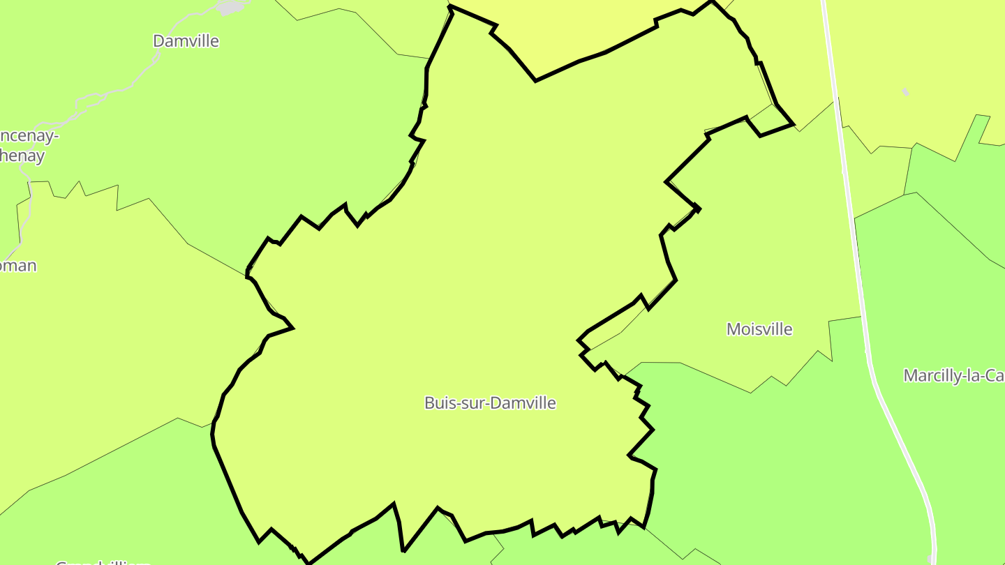 Carte des prix de l'immobilier Buis-sur-Damville