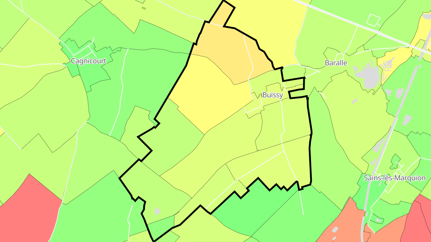 Carte des prix de l'immobilier Buissy
