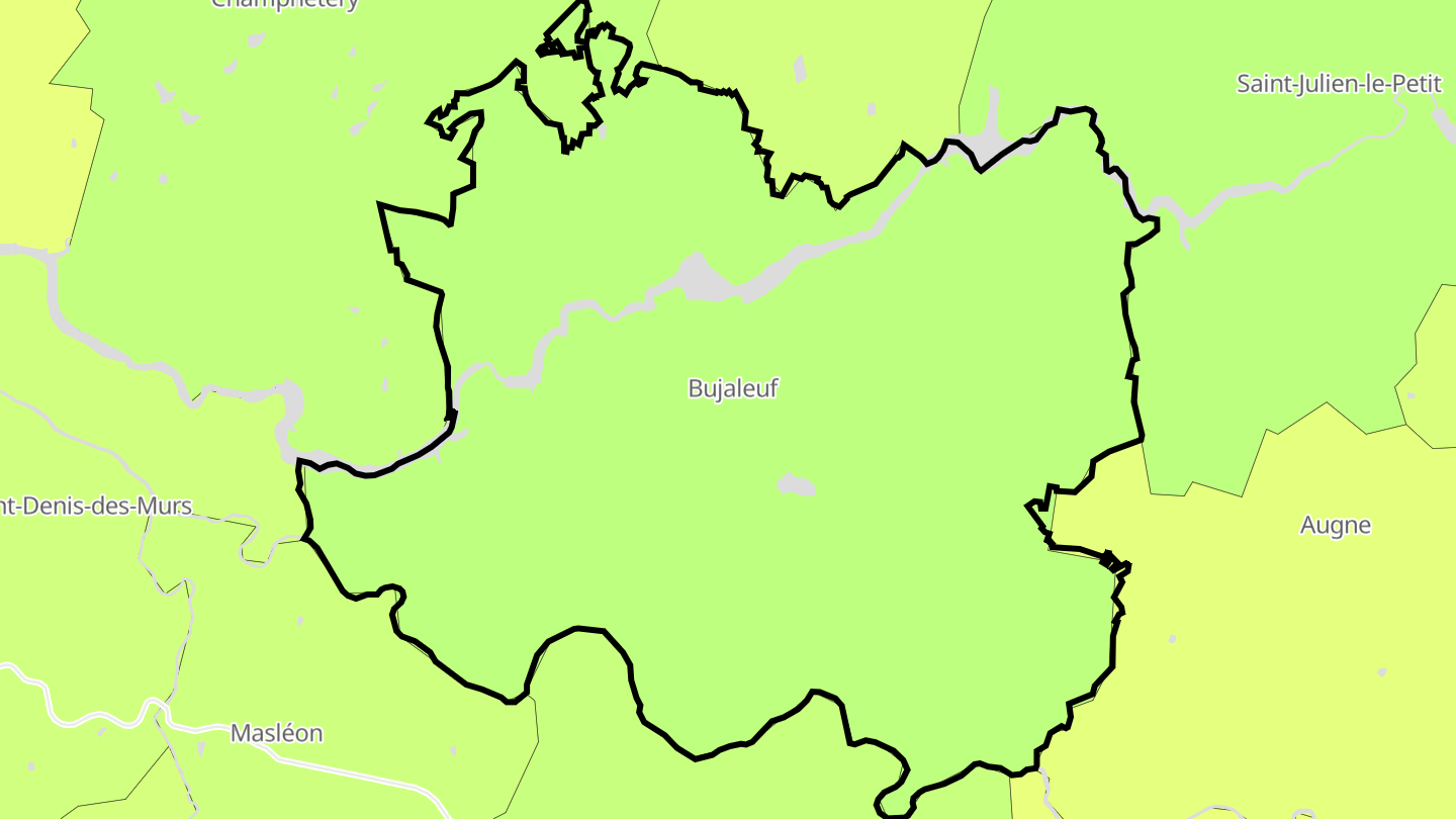 Carte des prix de l'immobilier Bujaleuf