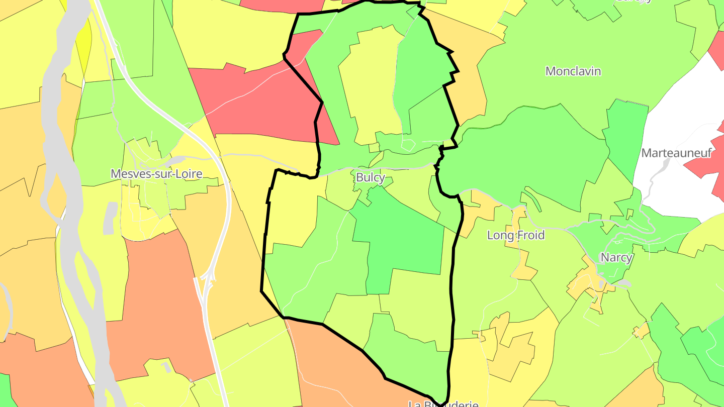 Carte des prix de l'immobilier Bulcy