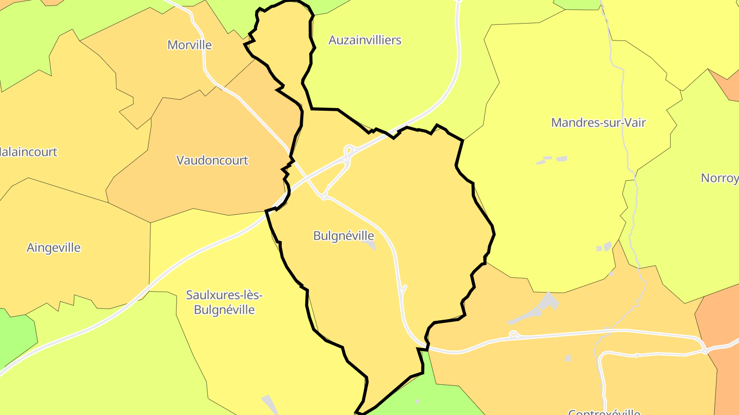 Carte des prix de l'immobilier Bulgnéville