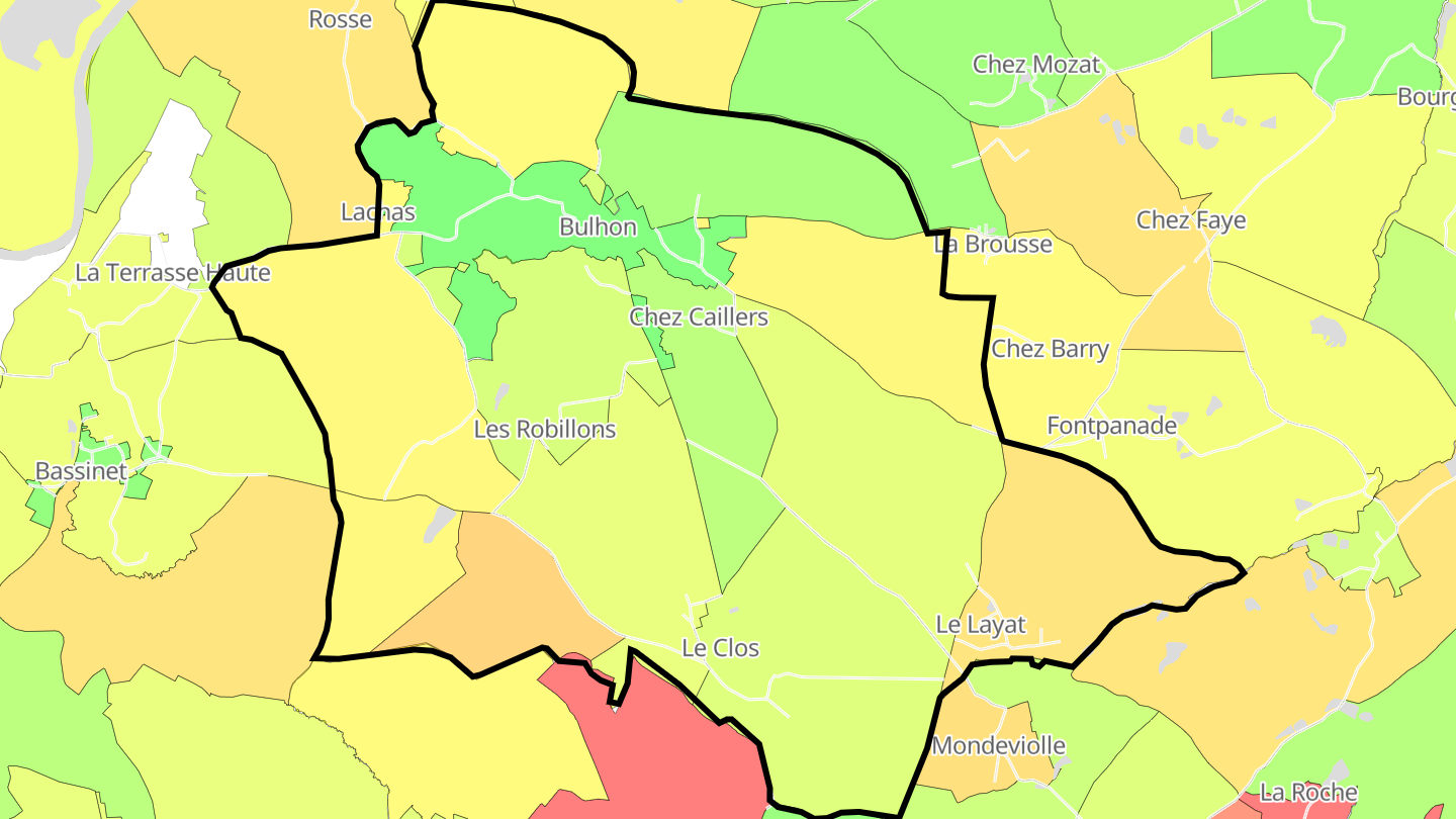 Carte des prix de l'immobilier Bulhon