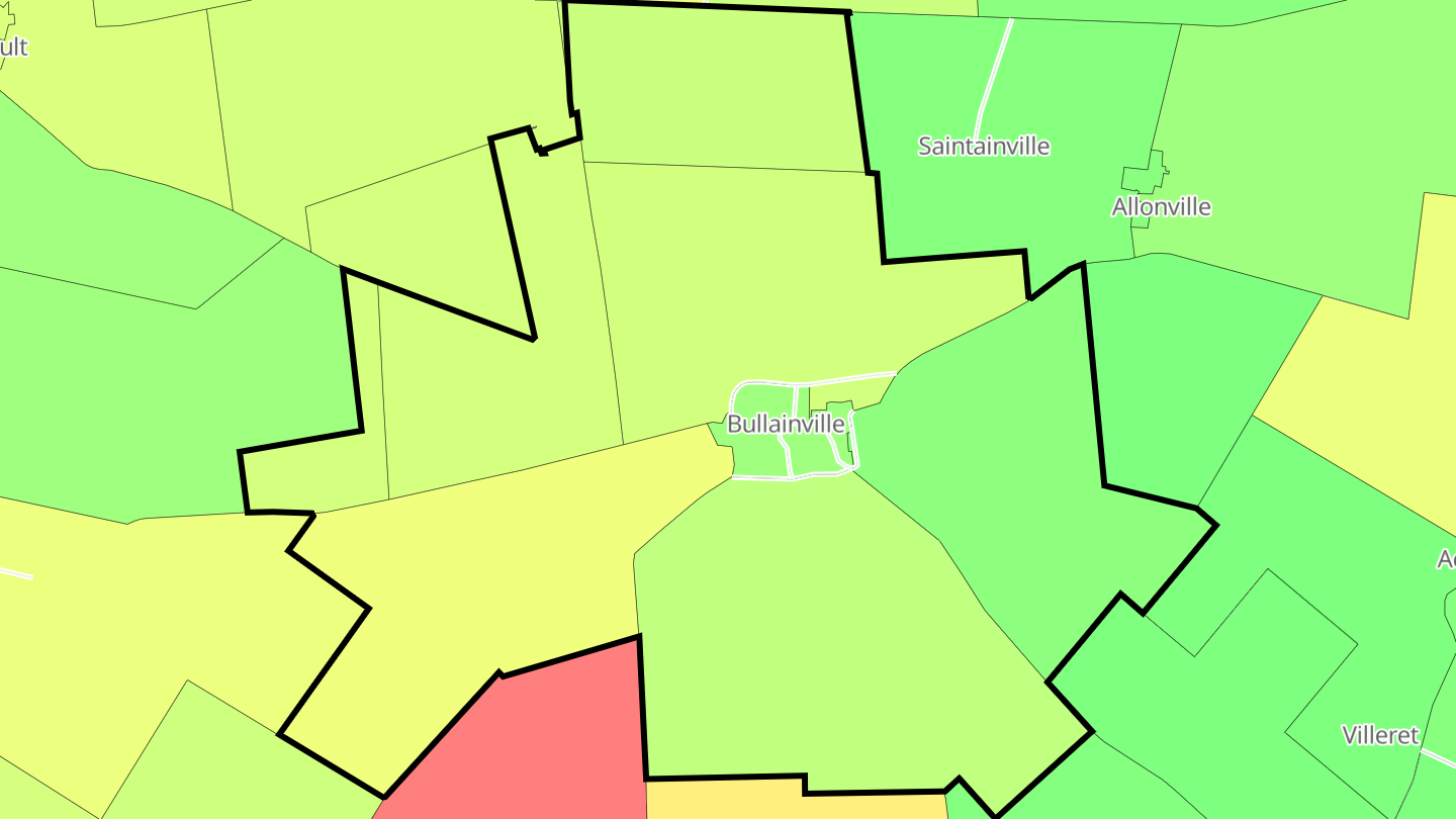 Carte des prix de l'immobilier Bullainville