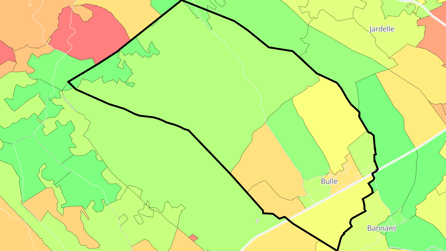 Carte des prix de l'immobilier Bulle