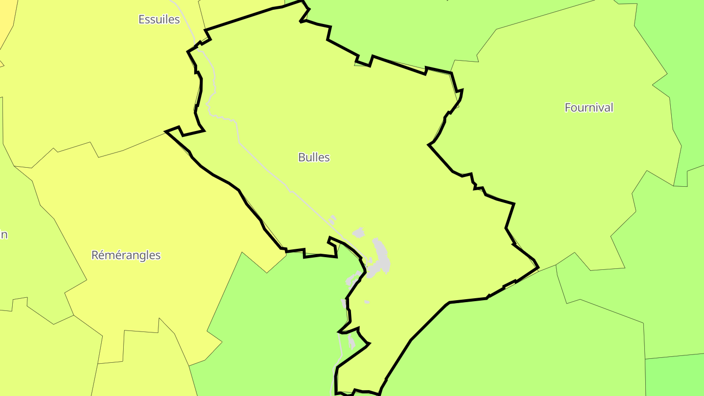 Carte des prix de l'immobilier Bulles