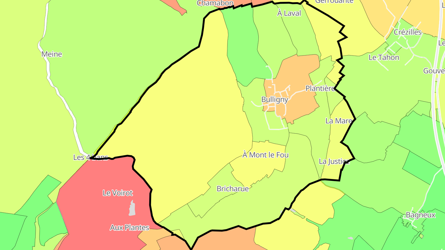 Carte des prix de l'immobilier Bulligny