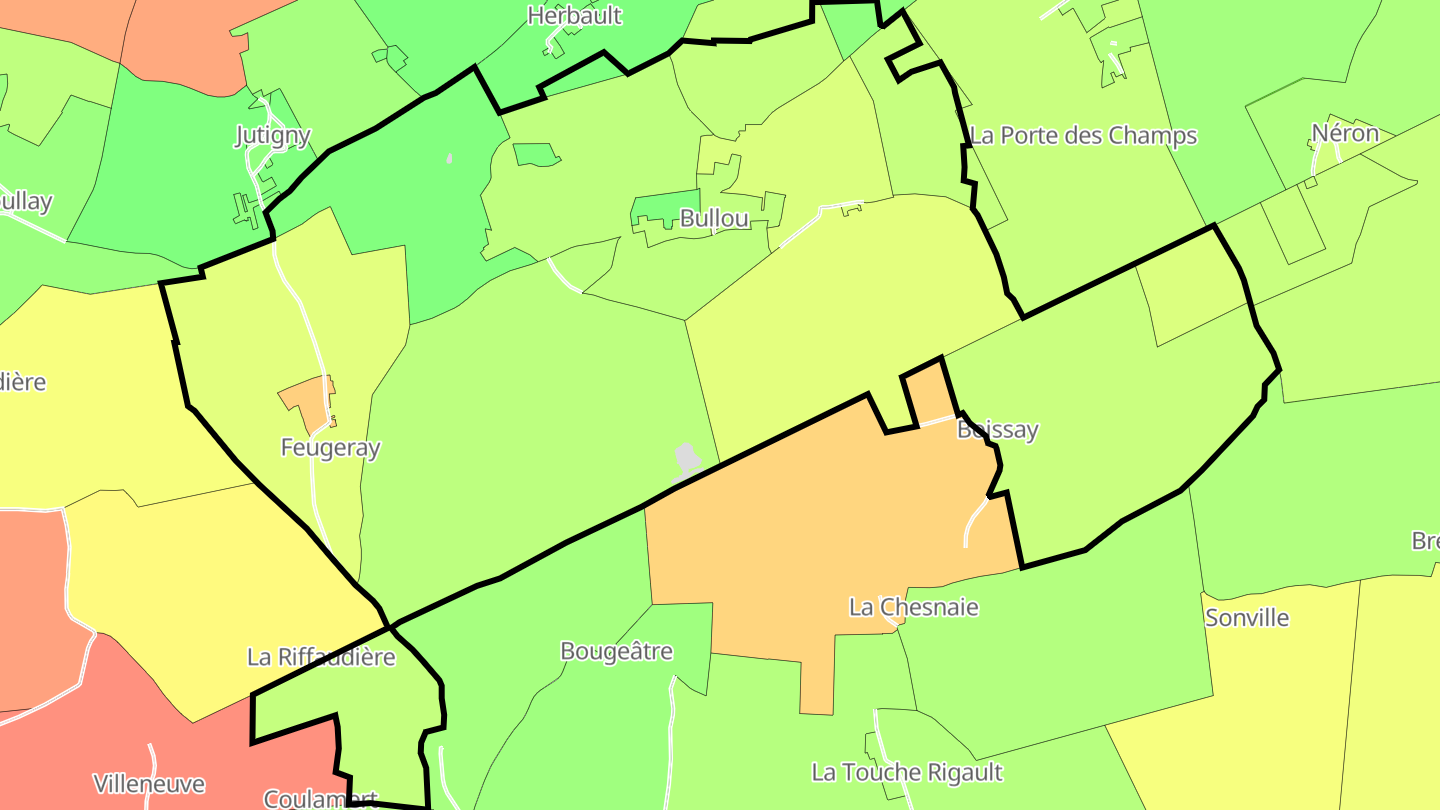 Carte des prix de l'immobilier Bullou