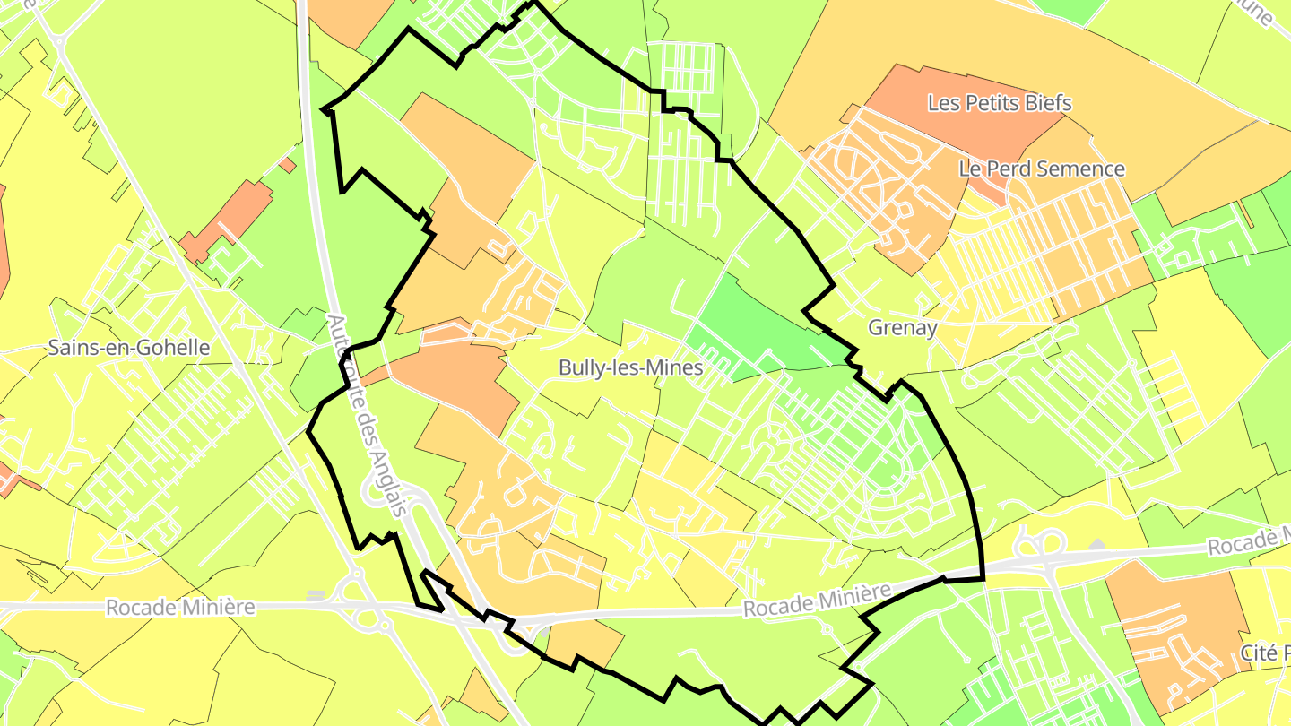 Carte des prix de l'immobilier Bully-les-Mines
