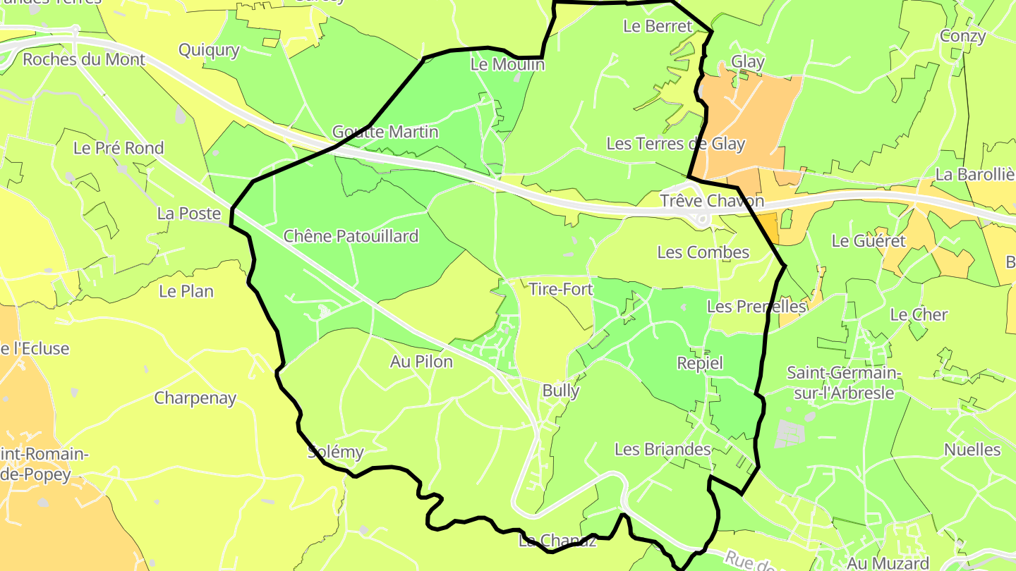 Carte des prix de l'immobilier Bully