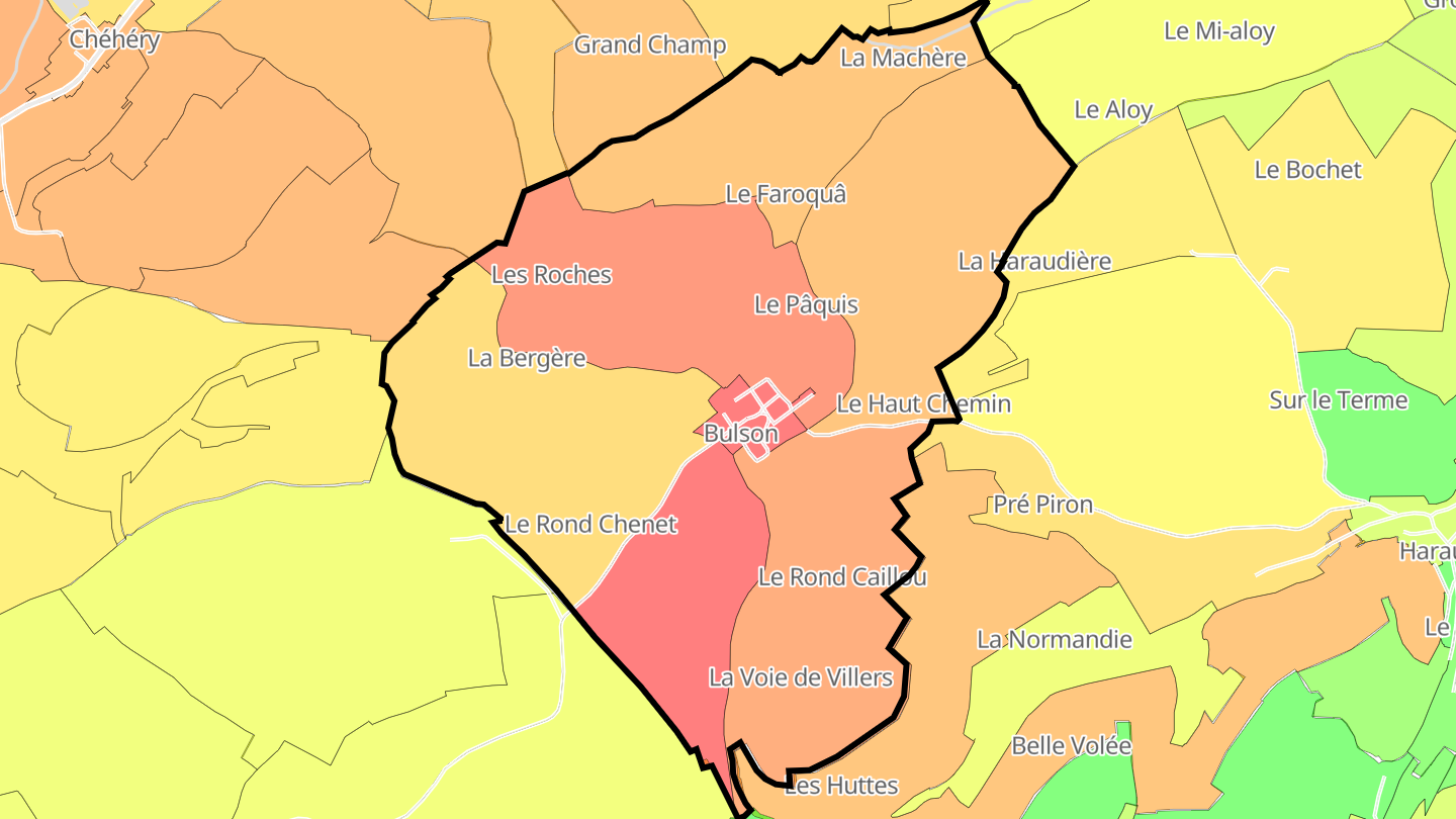 Carte des prix de l'immobilier Bulson