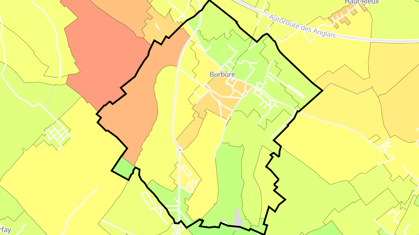 Carte des prix de l'immobilier Burbure