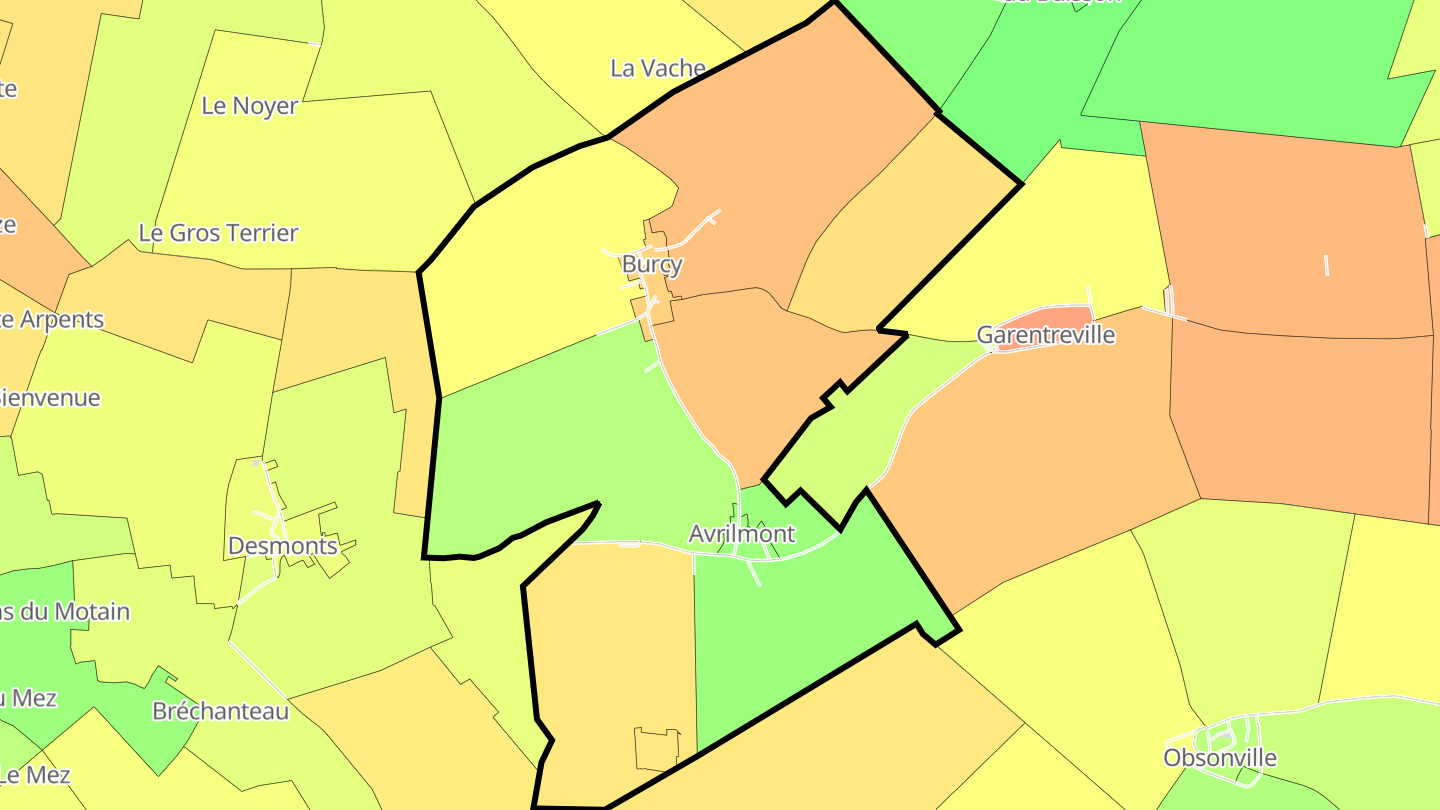 Carte des prix de l'immobilier Burcy
