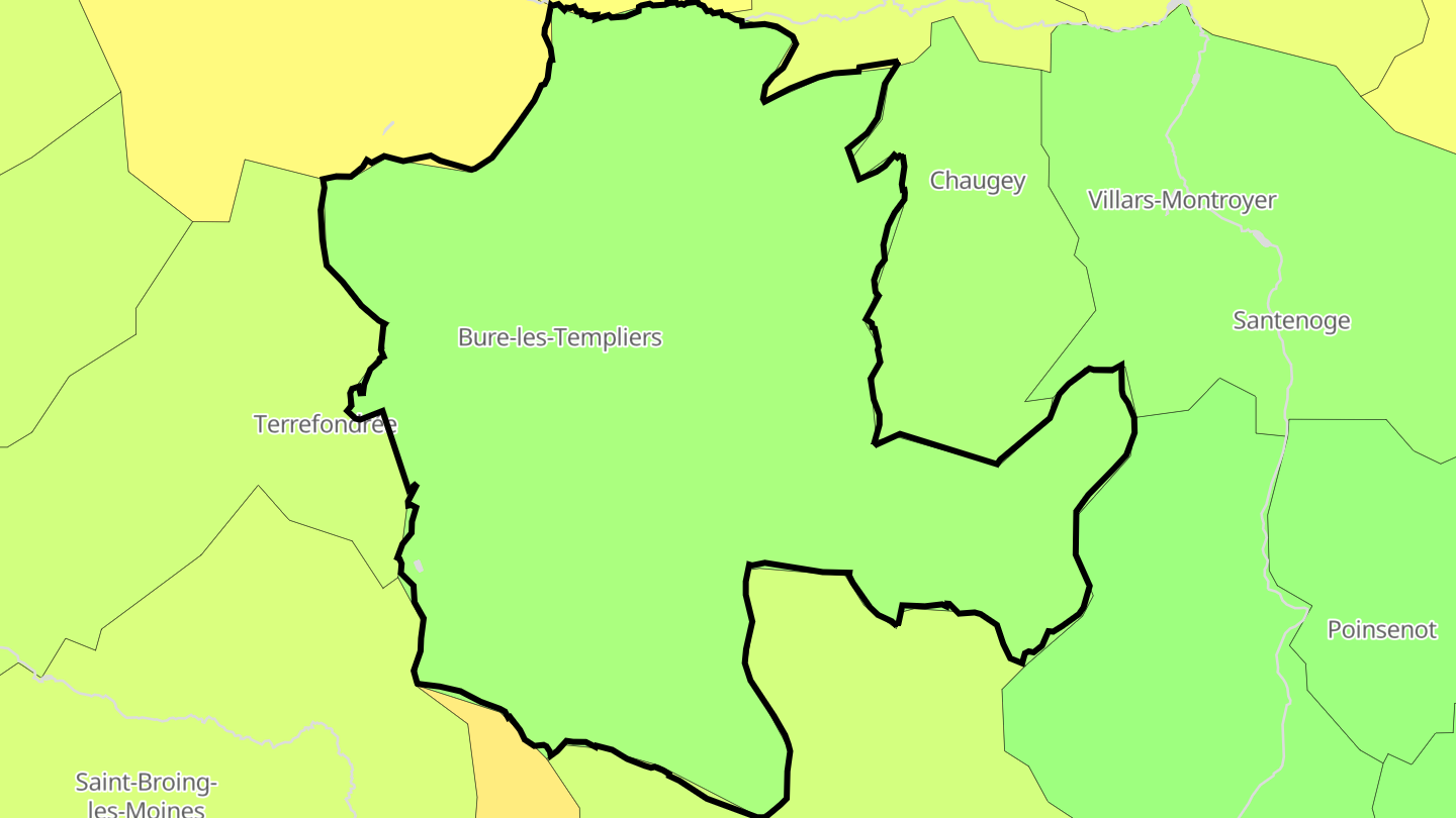 Carte des prix de l'immobilier Bure-les-Templiers