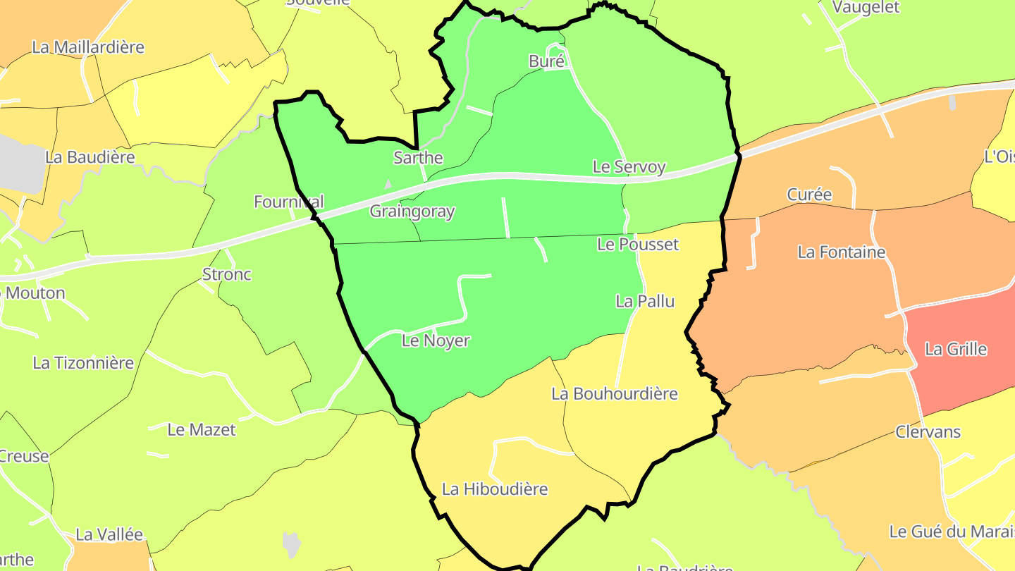 Carte des prix de l'immobilier Buré