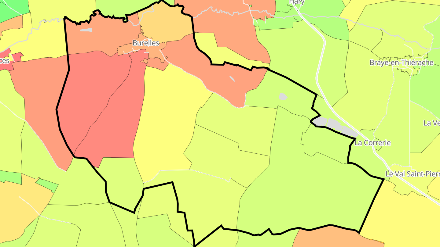 Carte des prix de l'immobilier Burelles