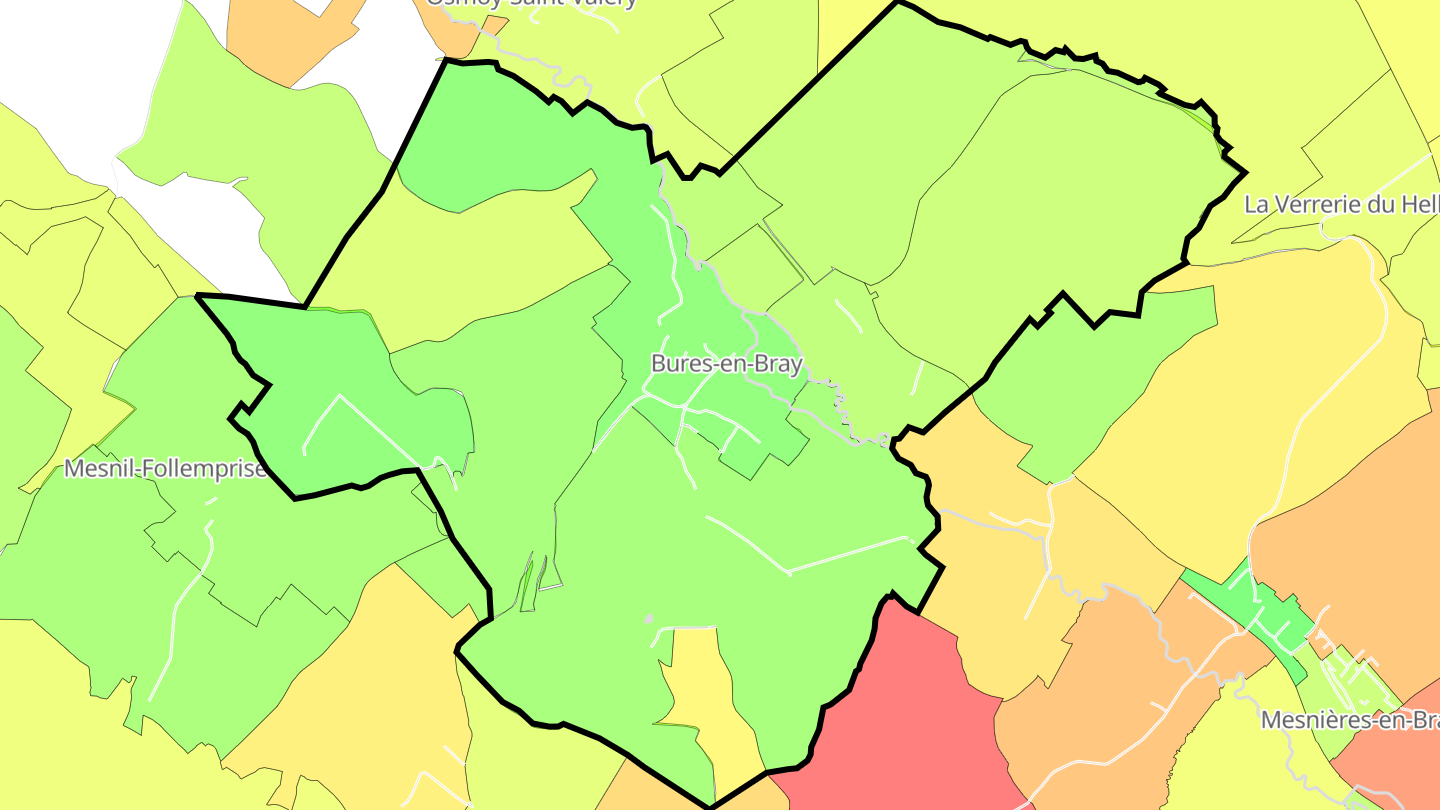 Carte des prix de l'immobilier Bures-en-Bray