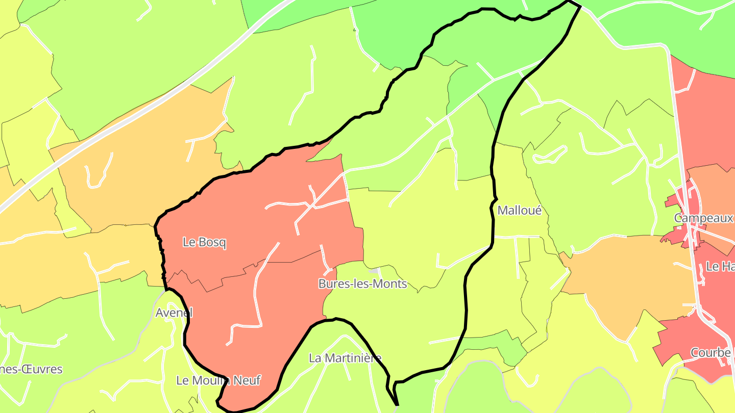 Carte des prix de l'immobilier Bures-les-Monts