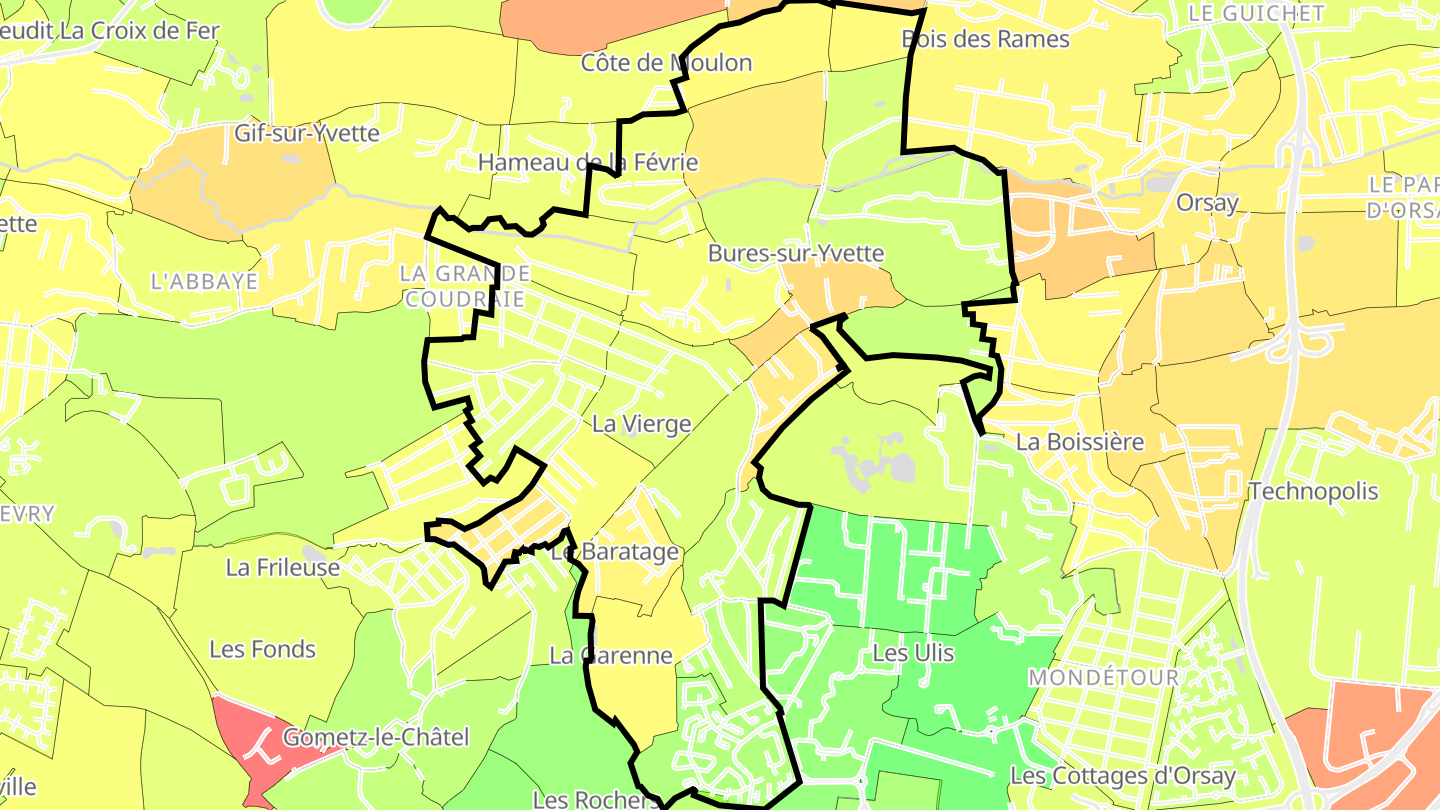 Carte des prix de l'immobilier Bures-sur-Yvette