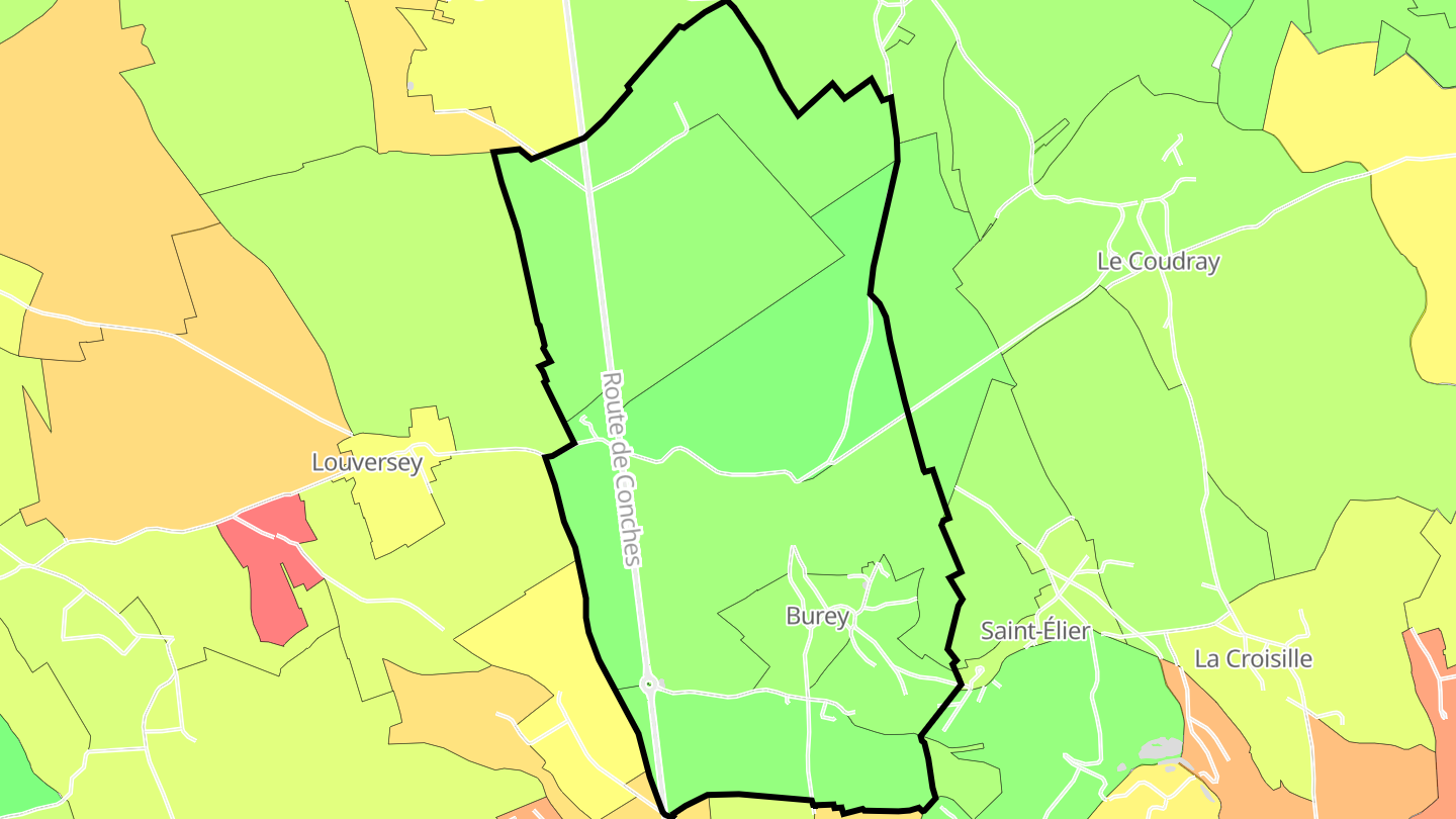 Carte des prix de l'immobilier Burey